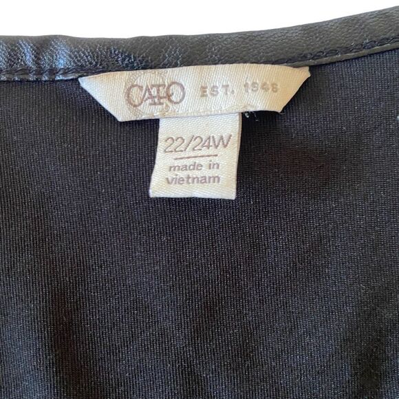 Cato Black/Gray Long Sleeve Side Ruched Dress Sz 22/24W - Picture 7 of 9